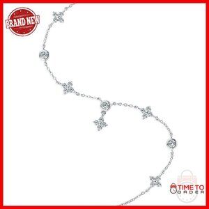 Adjustable Sterling Silver Moissanite Bracelet D-E Color Lab Diamond Jewelry